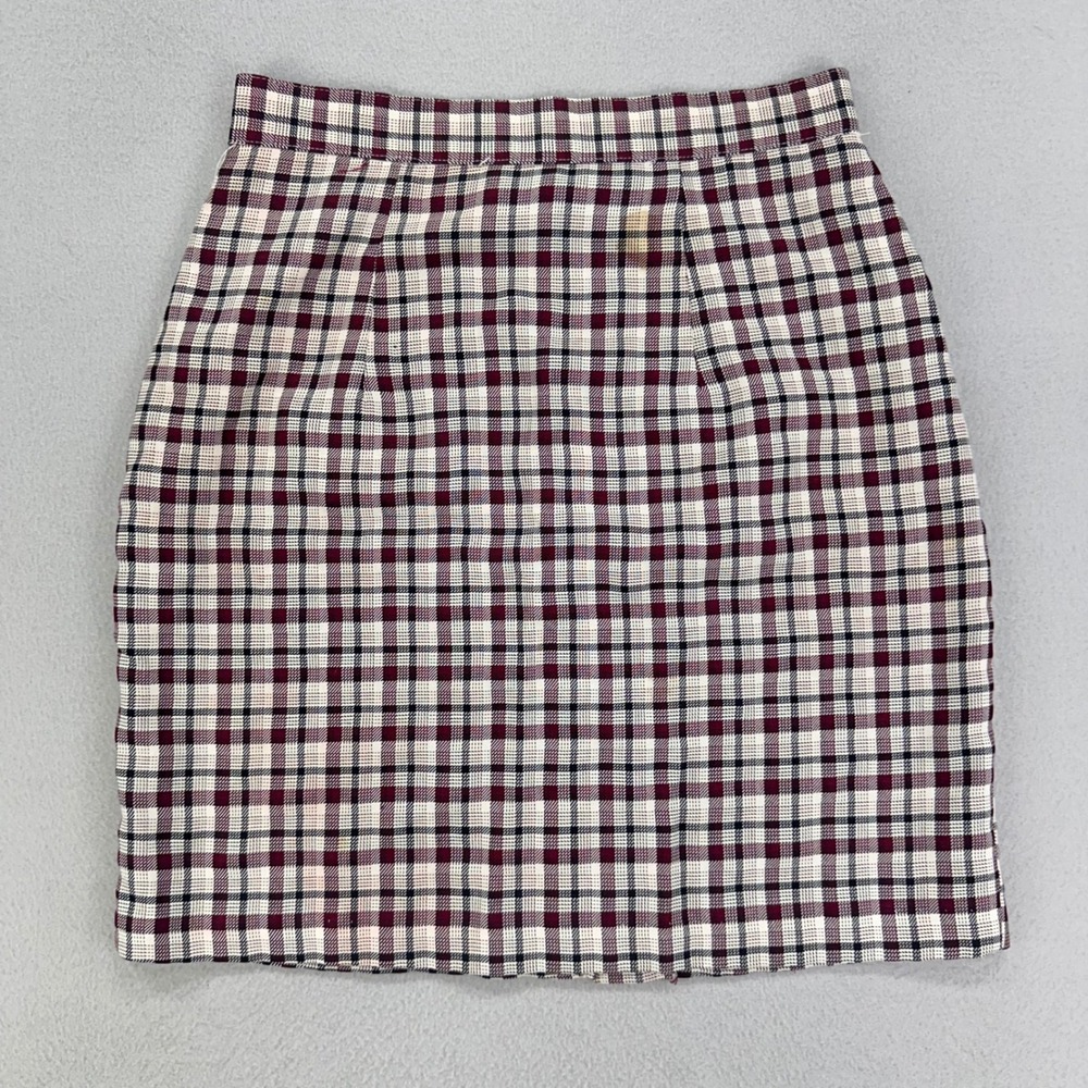 Vintage Rampage Skirt Womens S Red Plaid‎ Straight 90s USA Preppy Academia